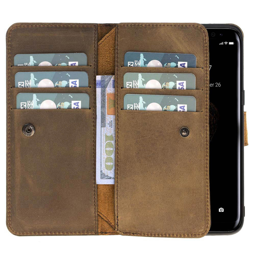 Samsung Galaxy S8 Camel Leather Detachable Dual 2-in-1 Wallet Case with Card Holder - Hardiston - 1