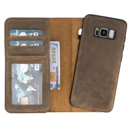 Samsung Galaxy S8 Camel Leather Detachable Dual 2-in-1 Wallet Case with Card Holder - Hardiston - 2