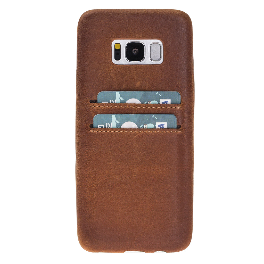 Samsung Galaxy S8 Cinnamon Leather Snap-On Case with Card Holder - Hardiston - 1