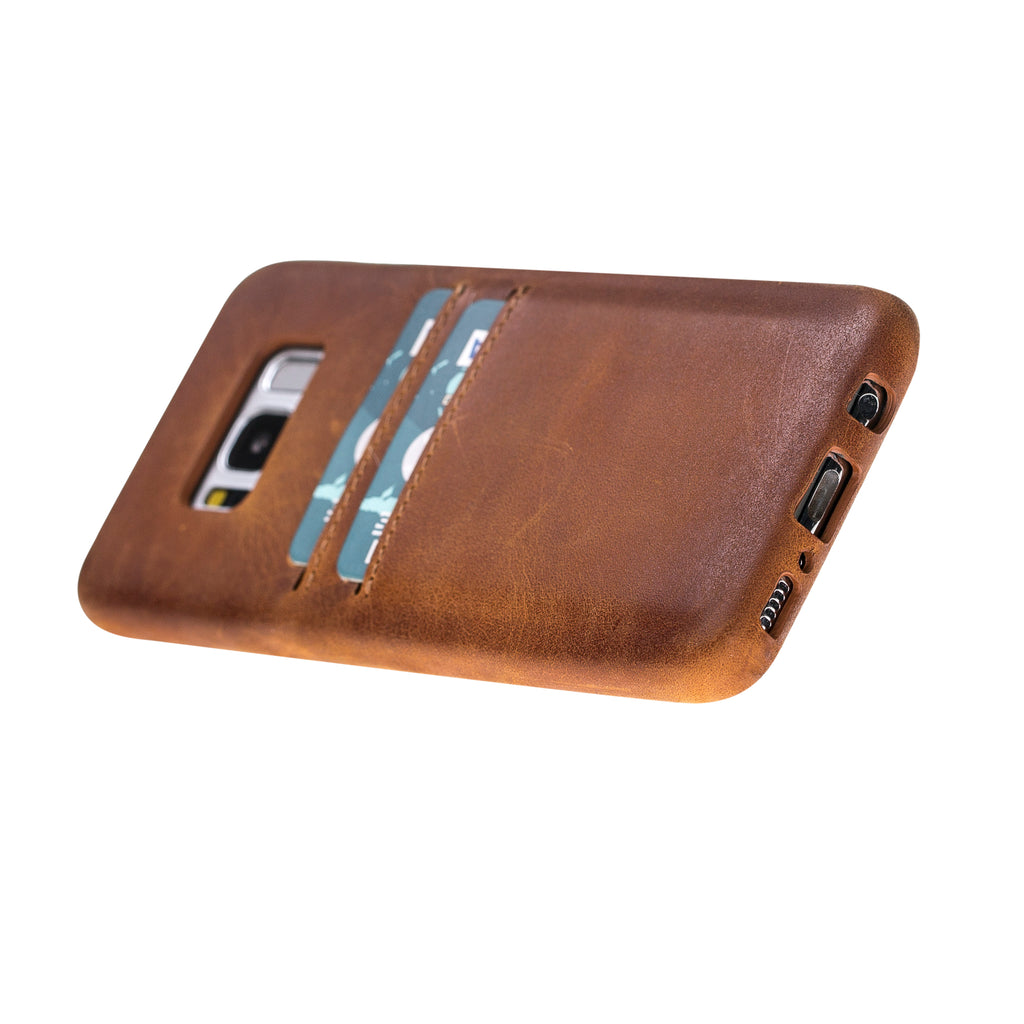 Samsung Galaxy S8 Cinnamon Leather Snap-On Case with Card Holder - Hardiston - 4
