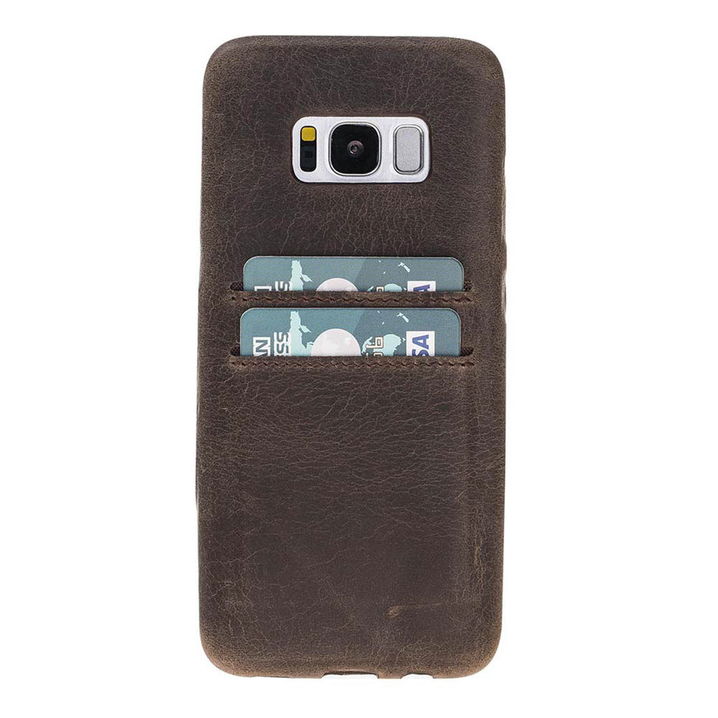 Samsung Galaxy S8 Mocha Leather Snap-On Case with Card Holder - Hardiston - 1