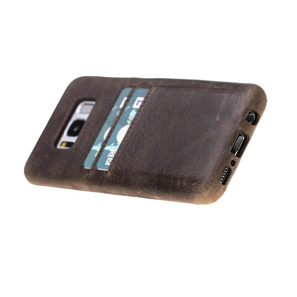 Samsung Galaxy S8 Mocha Leather Snap-On Case with Card Holder - Hardiston - 4