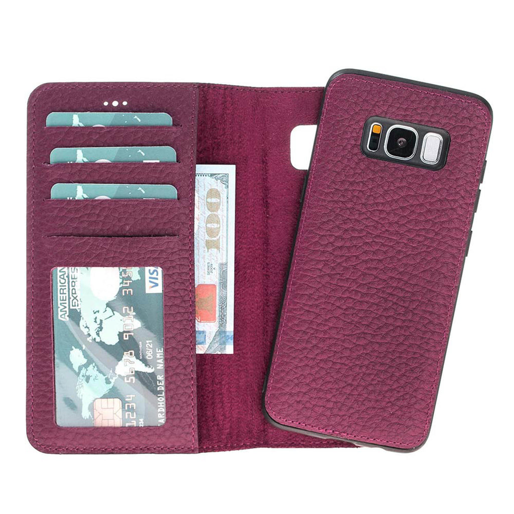 Samsung Galaxy S8 Pink Leather 2-in-1 Wallet Case with Card Holder - Hardiston - 1