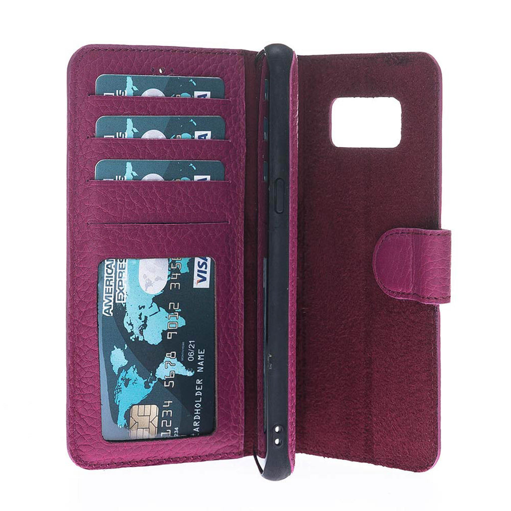 Samsung Galaxy S8 Pink Leather 2-in-1 Wallet Case with Card Holder - Hardiston - 3