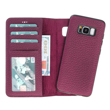 Samsung Galaxy S8+ Pink Leather 2-in-1 Wallet Case with Card Holder - Hardiston - 1