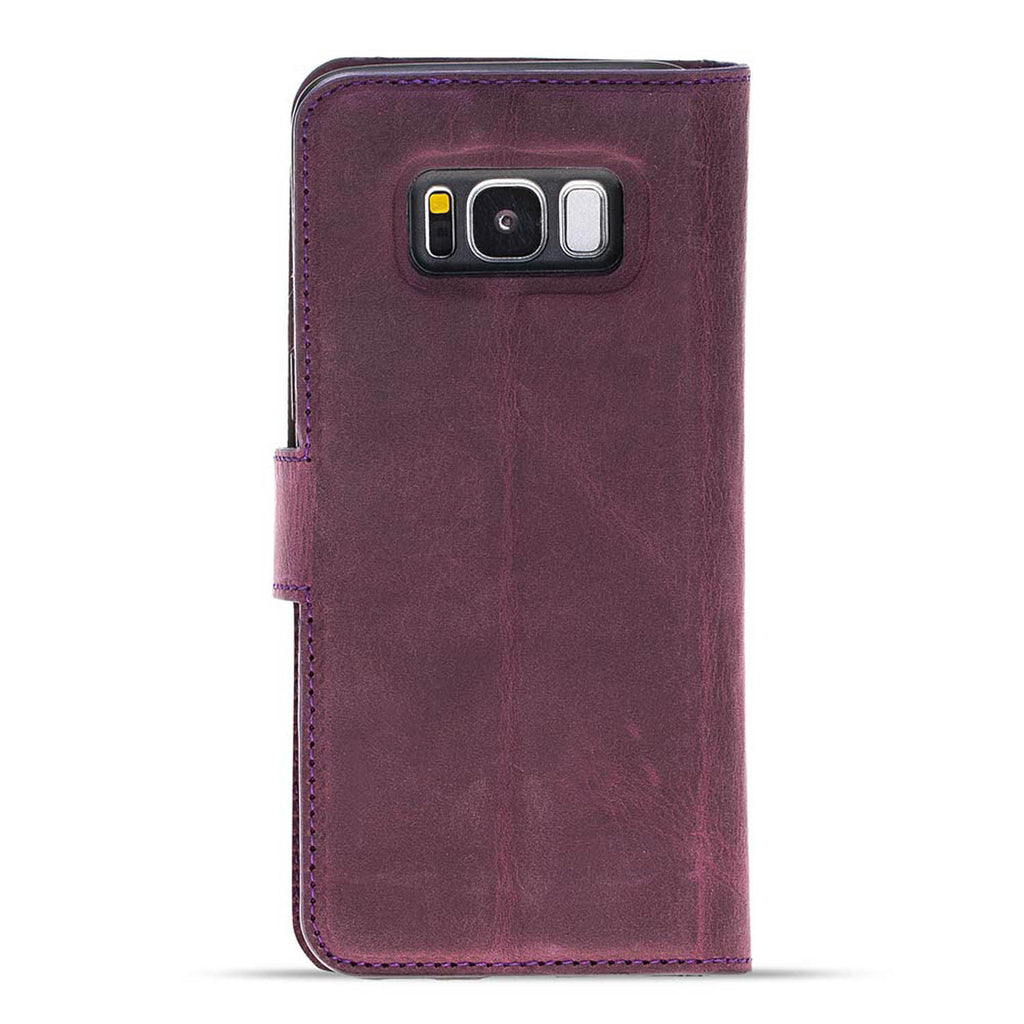 Samsung Galaxy S8 Purple Leather 2-in-1 Wallet Case with Card Holder - Hardiston - 5