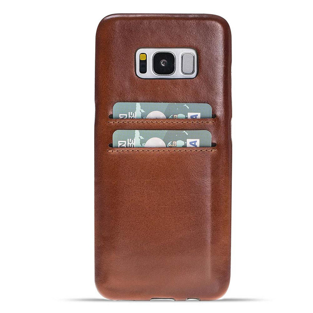 Samsung Galaxy S8 Russet Leather Snap-On Case with Card Holder - Hardiston - 1