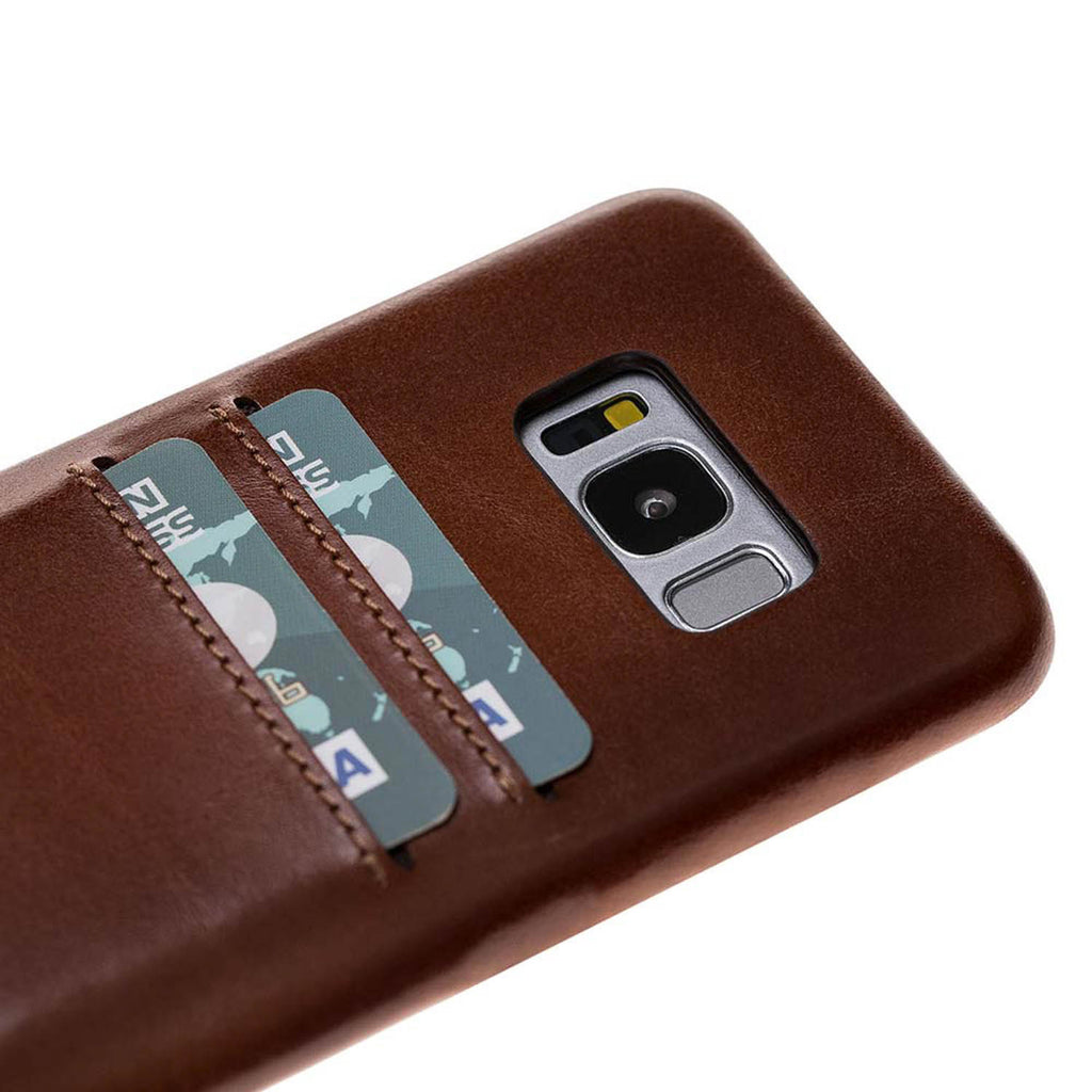 Samsung Galaxy S8 Russet Leather Snap-On Case with Card Holder - Hardiston - 4
