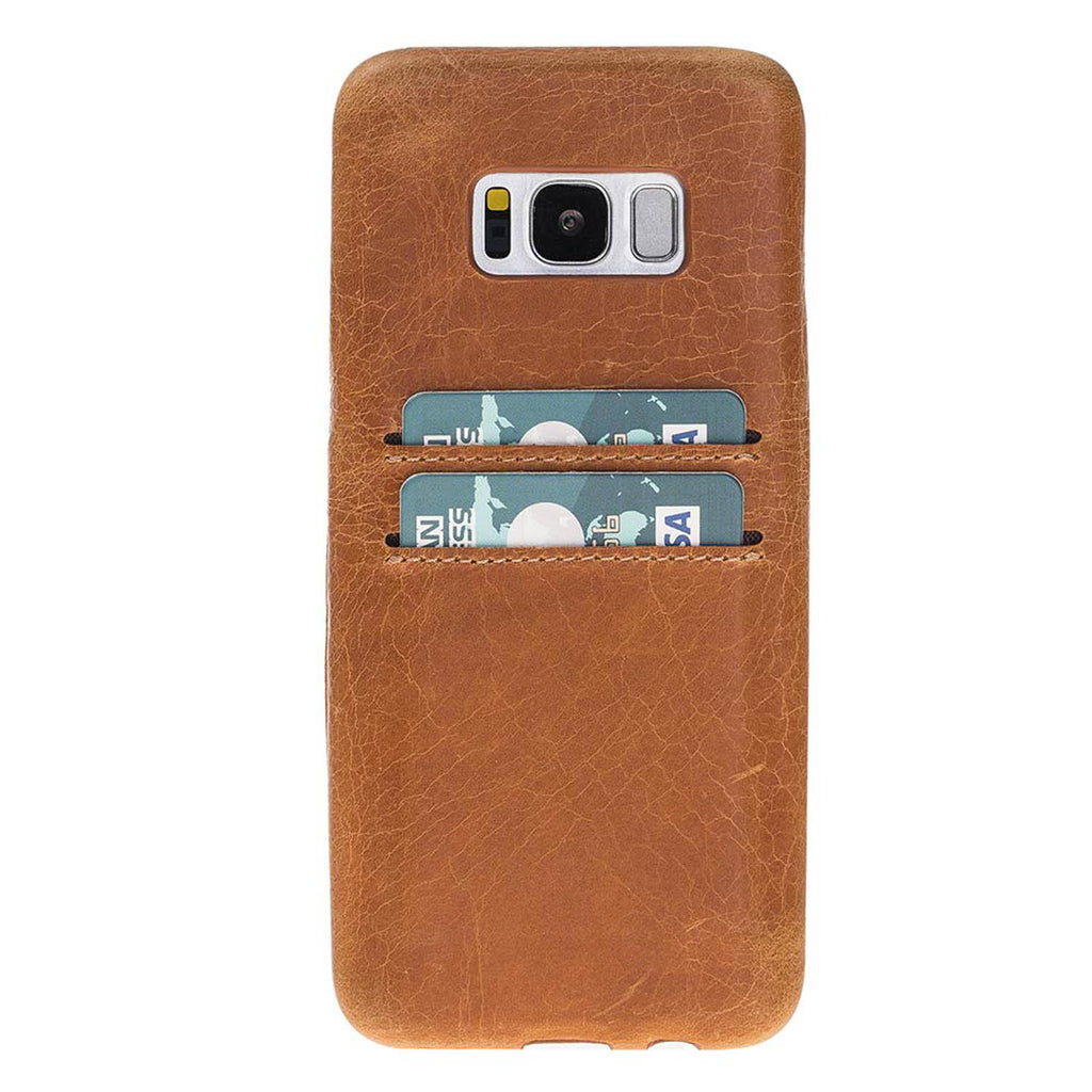 Samsung Galaxy S8+ Amber Leather Snap-On Case with Card Holder - Hardiston - 1