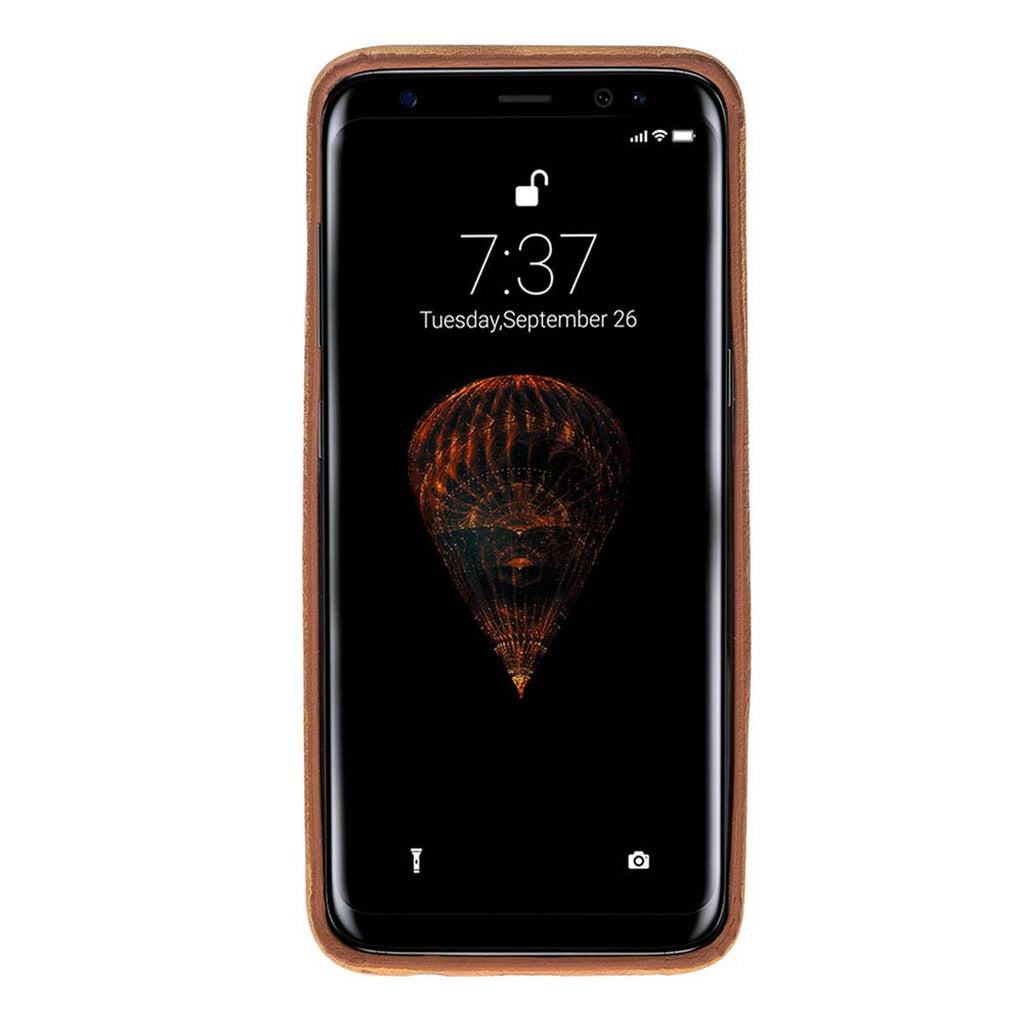 Samsung Galaxy S8+ Amber Leather Snap-On Case with Card Holder - Hardiston - 2