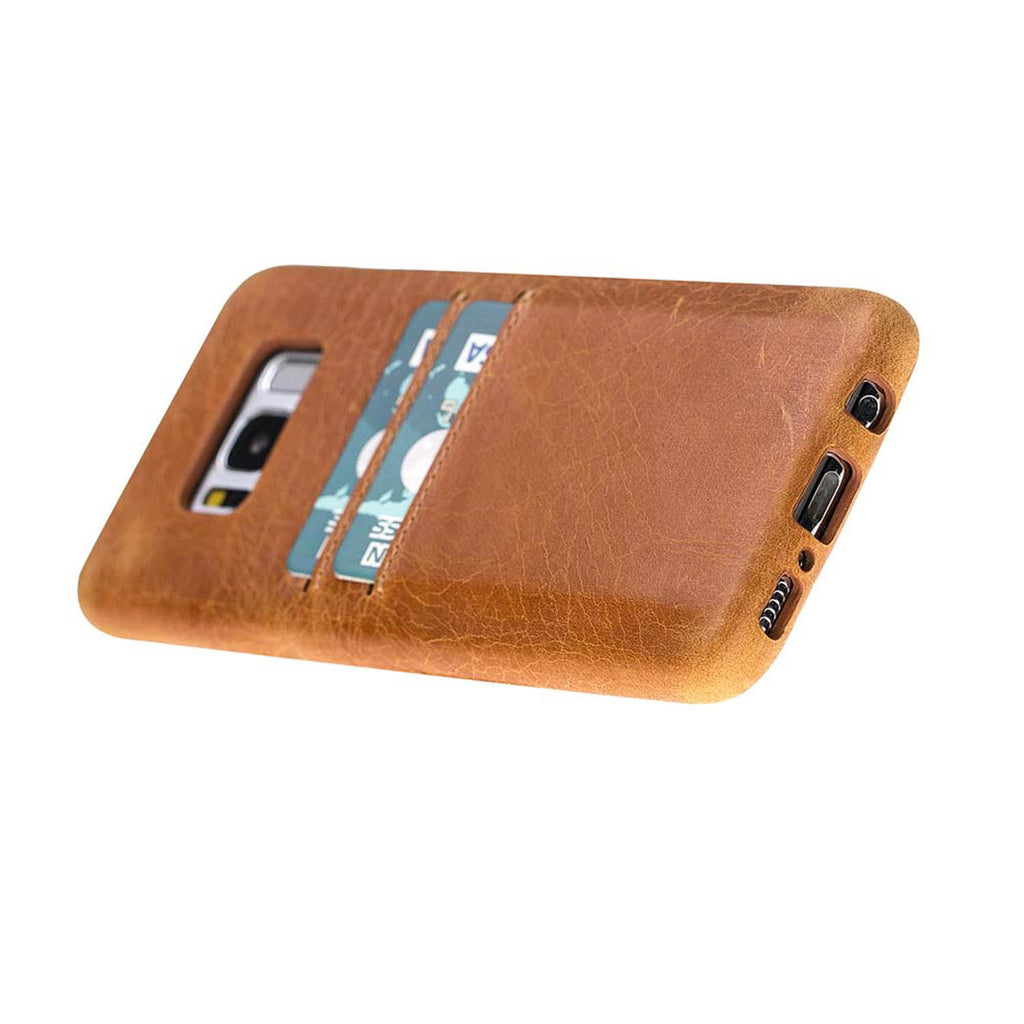Samsung Galaxy S8+ Amber Leather Snap-On Case with Card Holder - Hardiston - 4