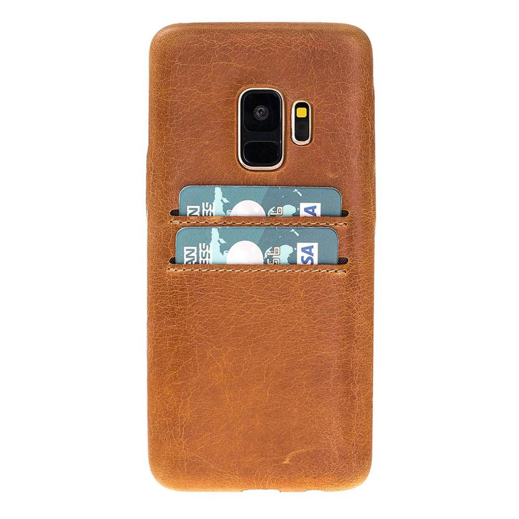 Samsung Galaxy S9 Amber Leather Snap-On Case with Card Holder - Hardiston - 1