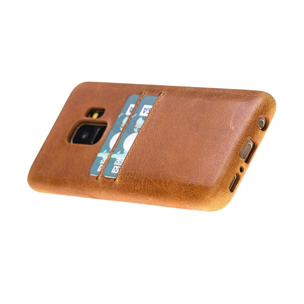 Samsung Galaxy S9 Amber Leather Snap-On Case with Card Holder - Hardiston - 4