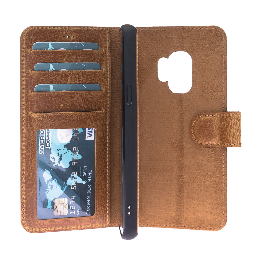 Samsung Galaxy S9 Amber Leather 2-in-1 Wallet Case with Card Holder - Hardiston - 3