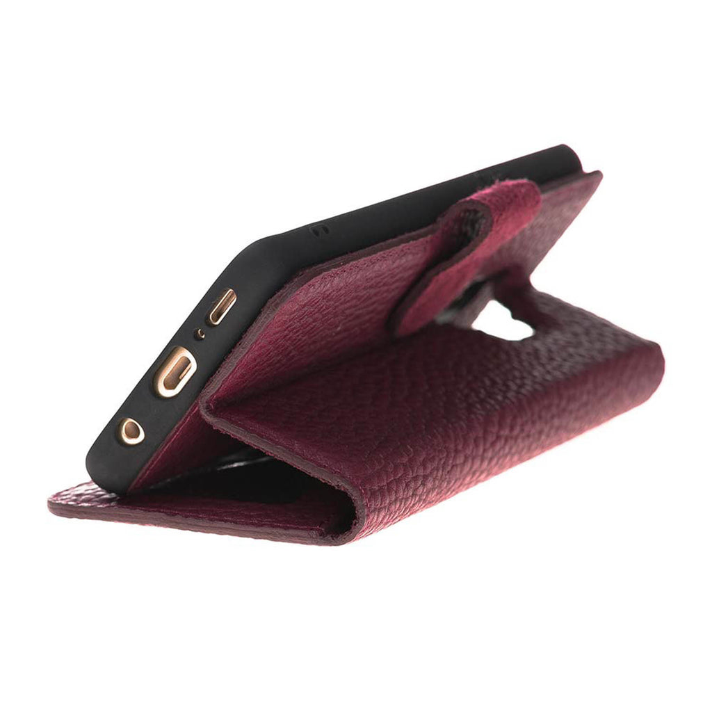 Samsung Galaxy S9 Burgundy Leather 2-in-1 Wallet Case with Card Holder - Hardiston - 8