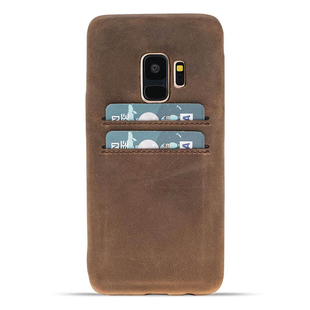 Samsung Galaxy S9 Camel Leather Snap-On Case with Card Holder - Hardiston - 1