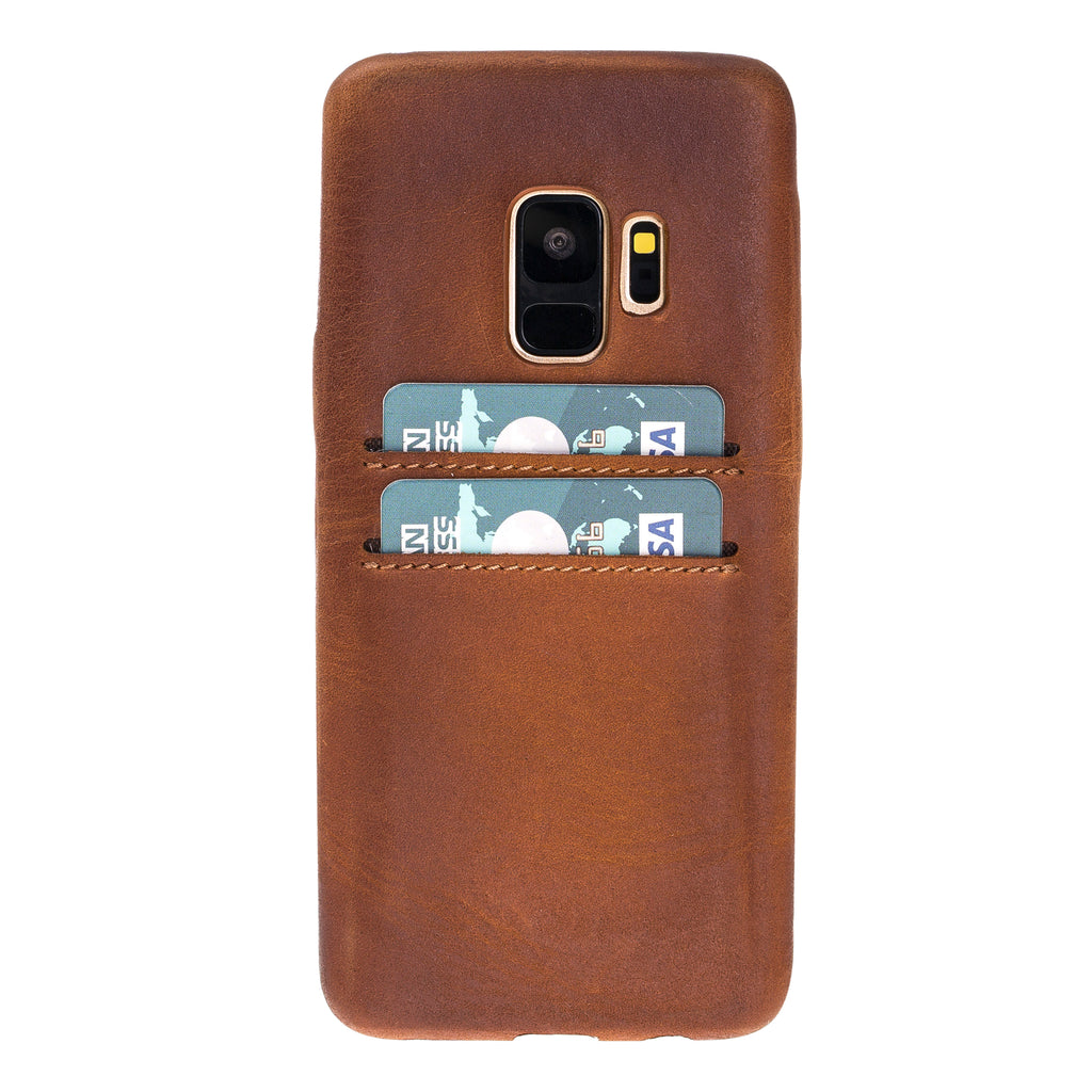 Samsung Galaxy S9 Cinnamon Leather Snap-On Case with Card Holder - Hardiston - 1