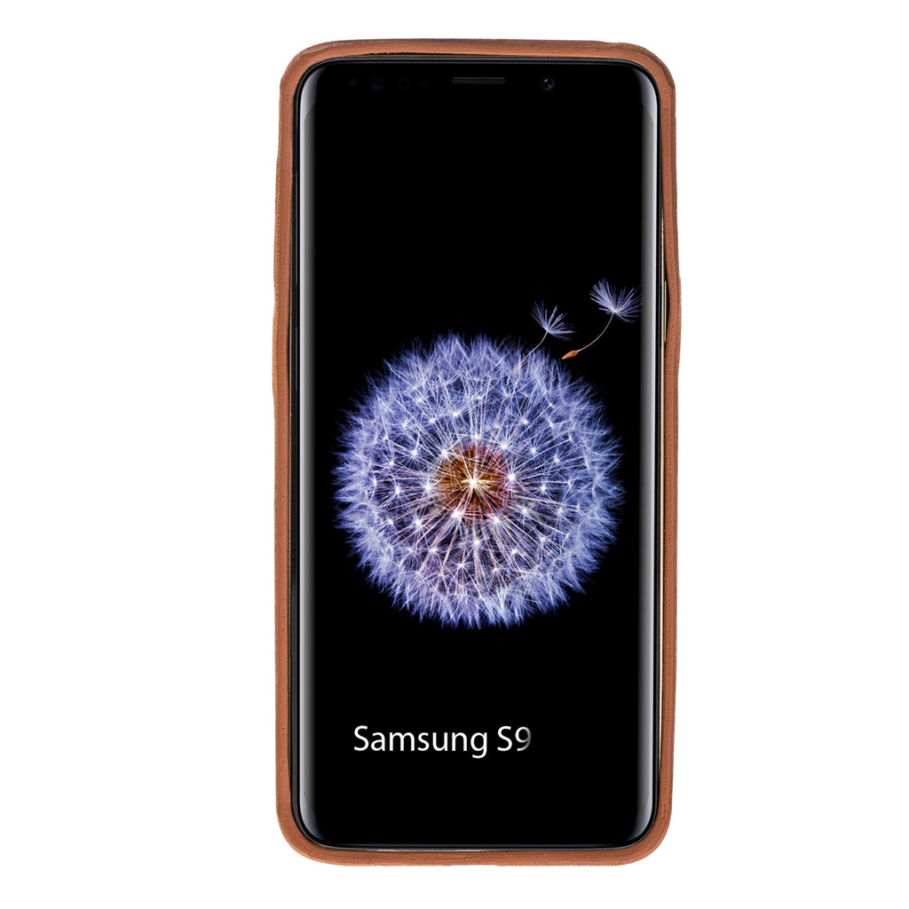 Samsung Galaxy S9 Cinnamon Leather Snap-On Case with Card Holder - Hardiston - 2