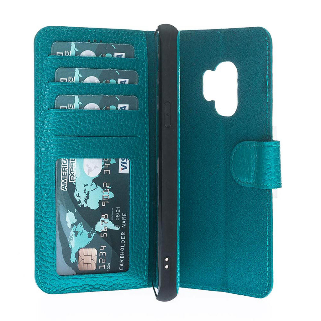 Samsung Galaxy S9 Green Leather 2-in-1 Wallet Case with Card Holder - Hardiston - 3