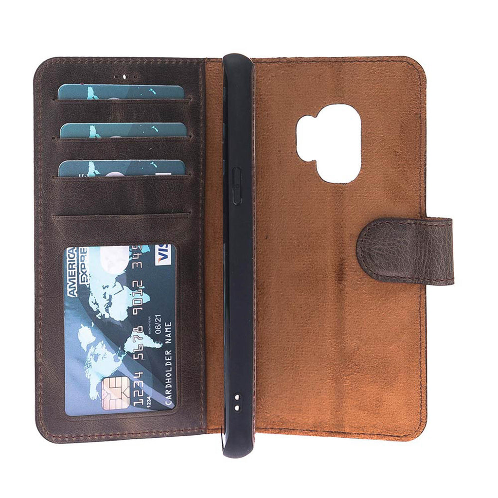Samsung Galaxy S9 Mocha Leather 2-in-1 Wallet Case with Card Holder - Hardiston - 3