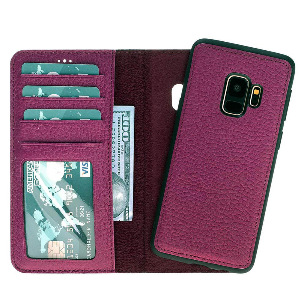 Samsung Galaxy S9 Pink Leather 2-in-1 Wallet Case with Card Holder - Hardiston - 1