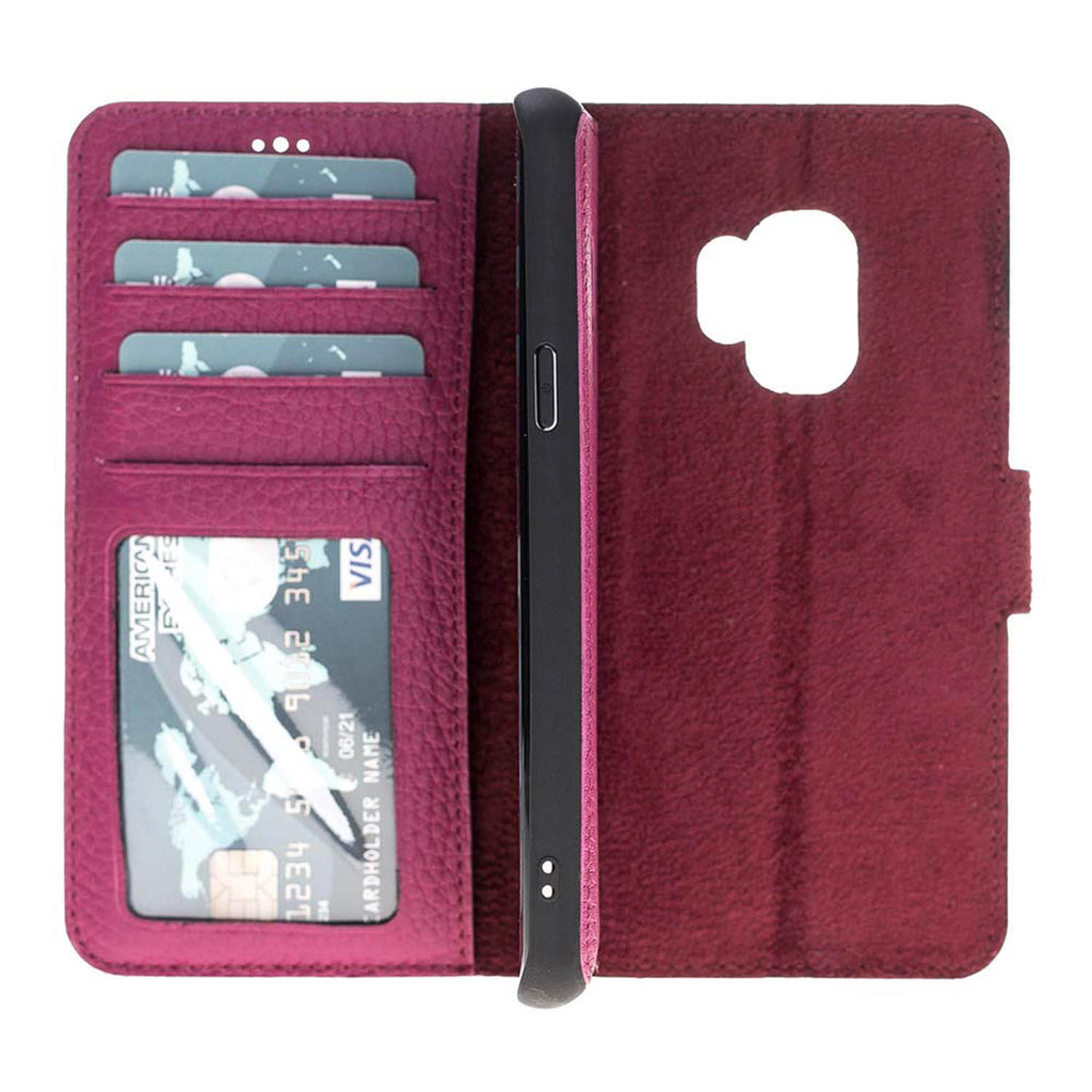 Samsung Galaxy S9 Pink Leather 2-in-1 Wallet Case with Card Holder - Hardiston - 3