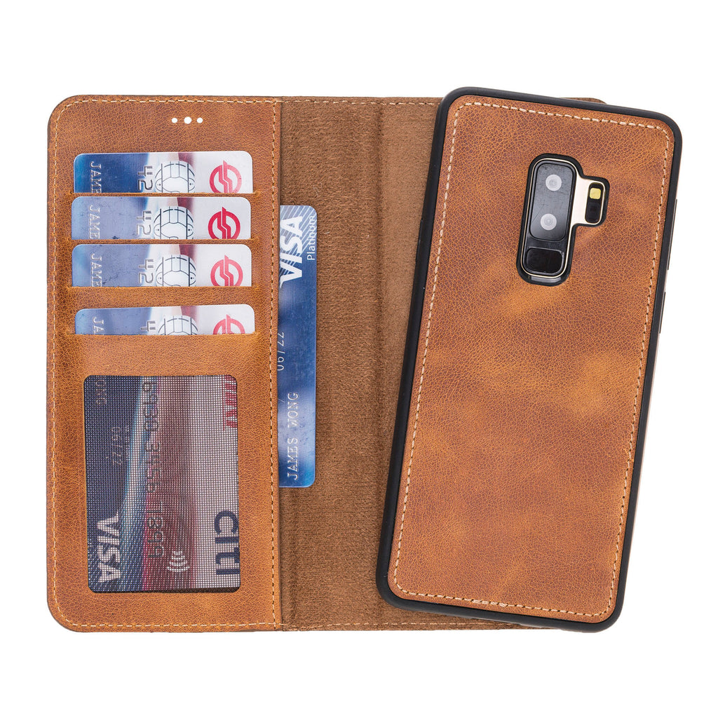 Samsung Galaxy S9+ Amber Leather 2-in-1 Wallet Case with Card Holder - Hardiston - 1