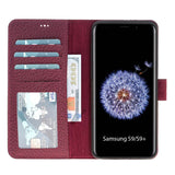 Samsung Galaxy S9+ Burgundy Leather 2-in-1 Wallet Case with Card Holder - Hardiston - 2