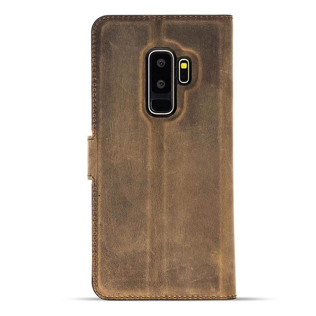Samsung Galaxy S9+ Camel Leather 2-in-1 Wallet Case with Card Holder - Hardiston - 5