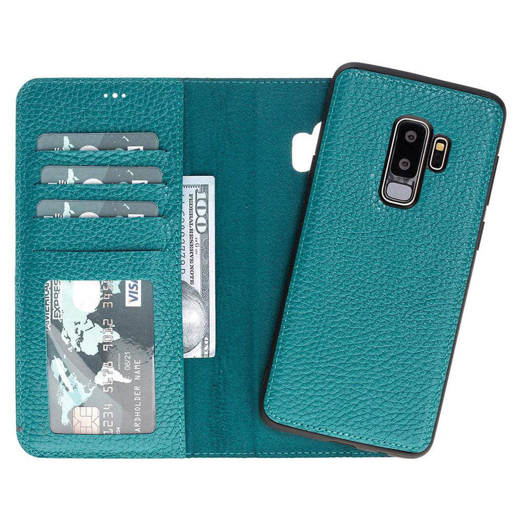 Samsung Galaxy S9+ Green Leather 2-in-1 Wallet Case with Card Holder - Hardiston - 1