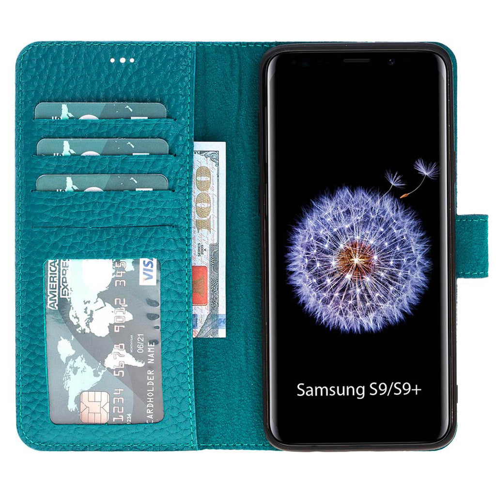 Samsung Galaxy S9+ Green Leather 2-in-1 Wallet Case with Card Holder - Hardiston - 2