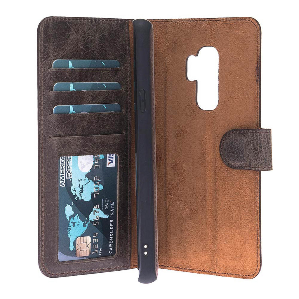 Samsung Galaxy S9+ Mocha Leather 2-in-1 Wallet Case with Card Holder - Hardiston - 3