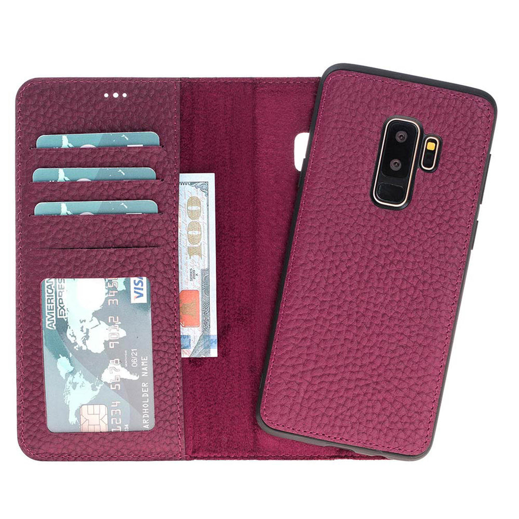 Samsung Galaxy S9+ Pink Leather 2-in-1 Wallet Case with Card Holder - Hardiston - 1