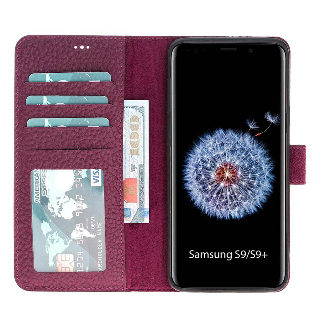 Samsung Galaxy S9+ Pink Leather 2-in-1 Wallet Case with Card Holder - Hardiston - 2