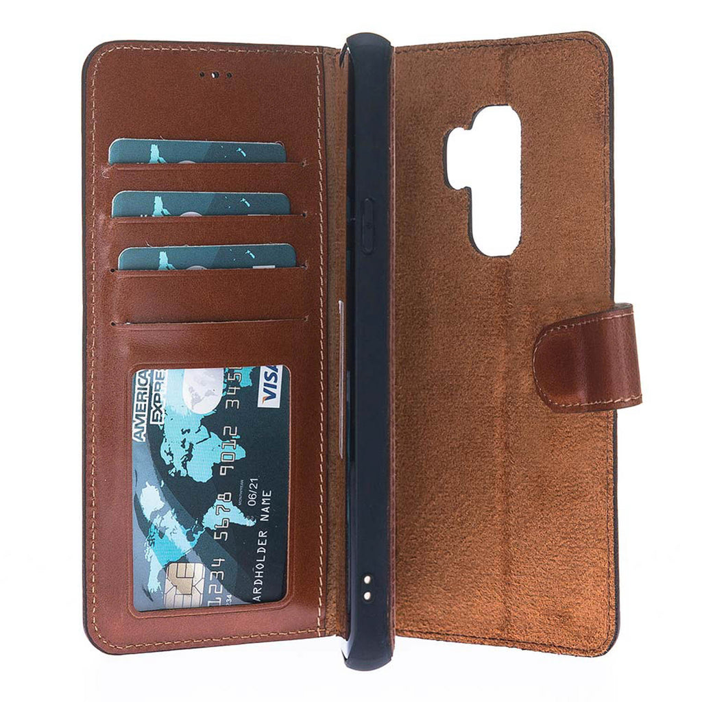 Samsung Galaxy S9+ Russet Leather 2-in-1 Wallet Case with Card Holder - Hardiston - 3