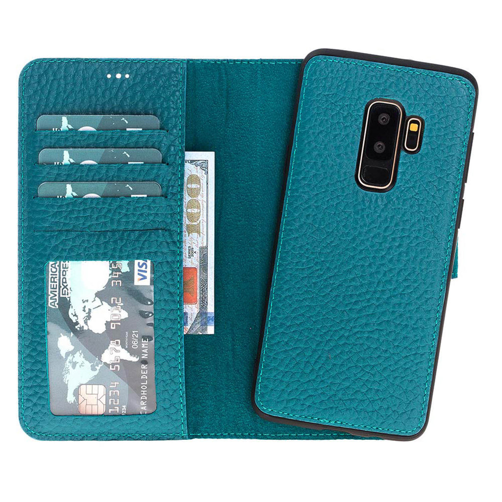 Samsung Galaxy S9+ Turquoise Leather 2-in-1 Wallet Case with Card Holder - Hardiston - 1