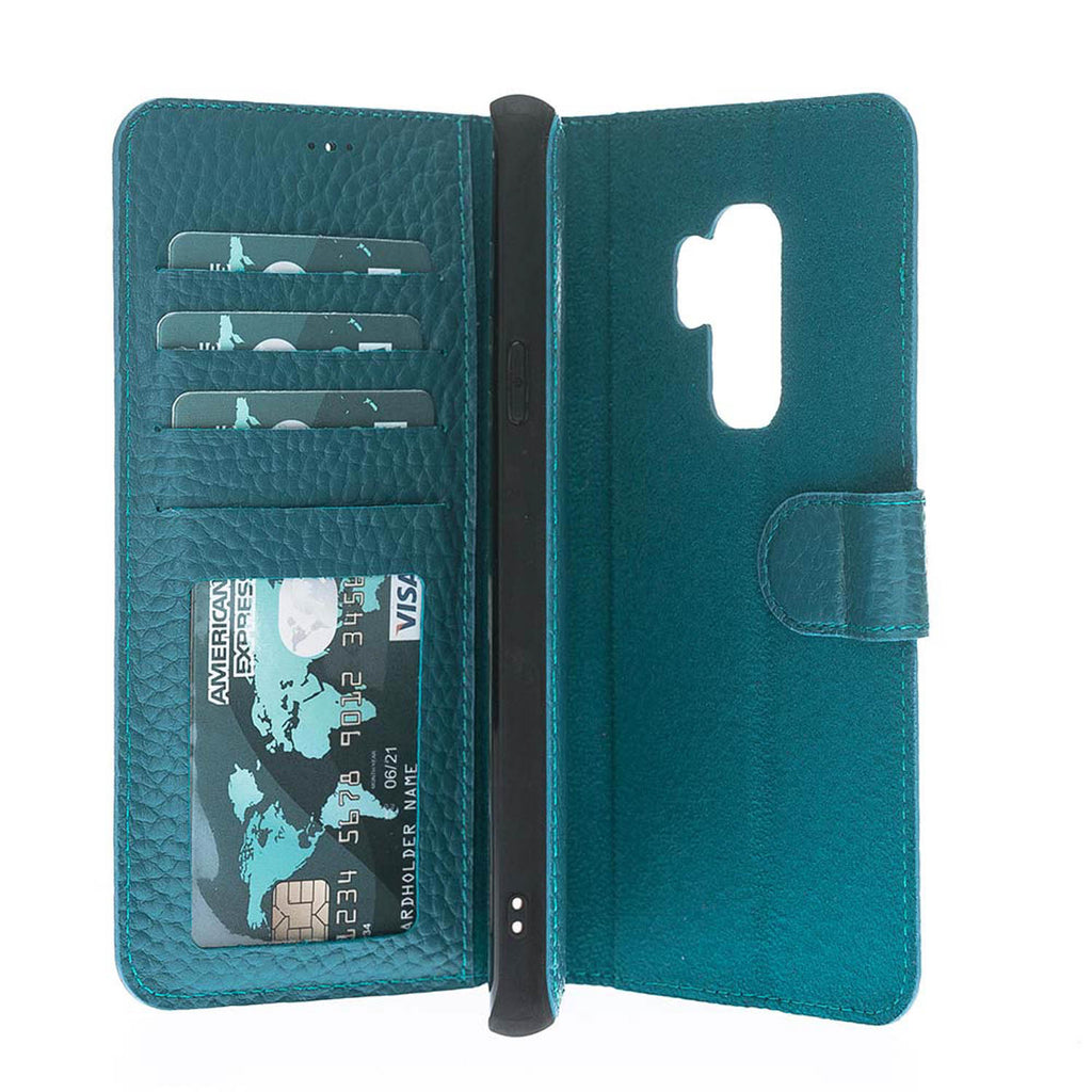 Samsung Galaxy S9+ Turquoise Leather 2-in-1 Wallet Case with Card Holder - Hardiston - 3