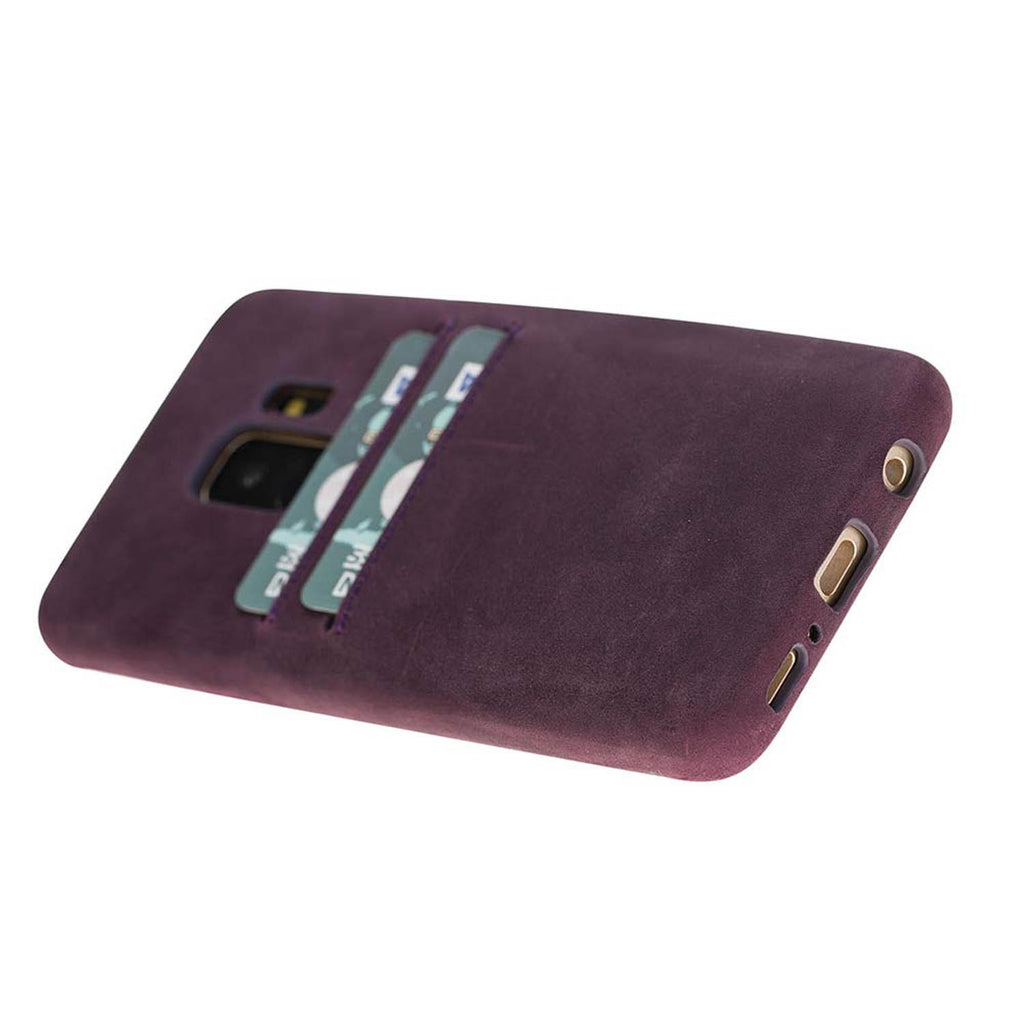 Samsung Galaxy S9 Purple Leather Snap-On Case with Card Holder - Hardiston - 4
