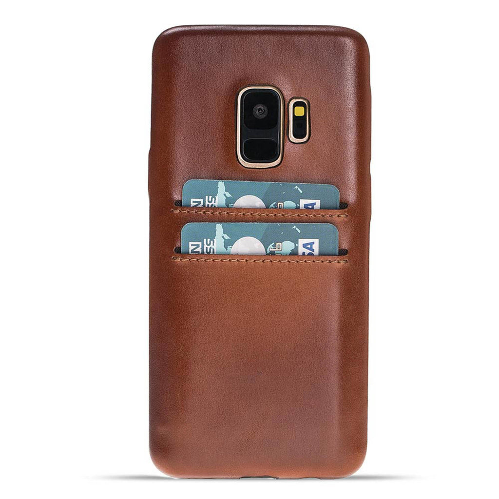 Samsung Galaxy S9 Russet Leather Snap-On Case with Card Holder - Hardiston - 1