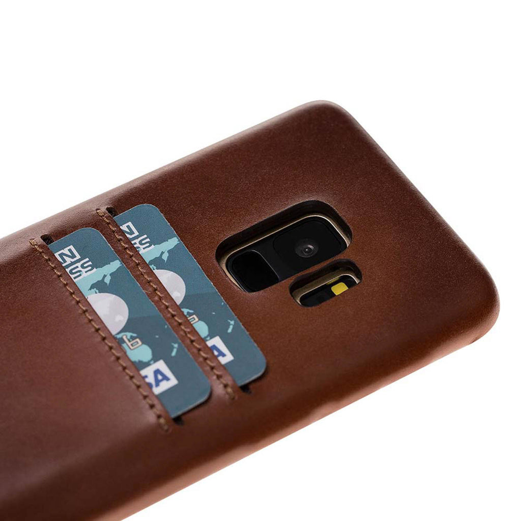 Samsung Galaxy S9 Russet Leather Snap-On Case with Card Holder - Hardiston - 5