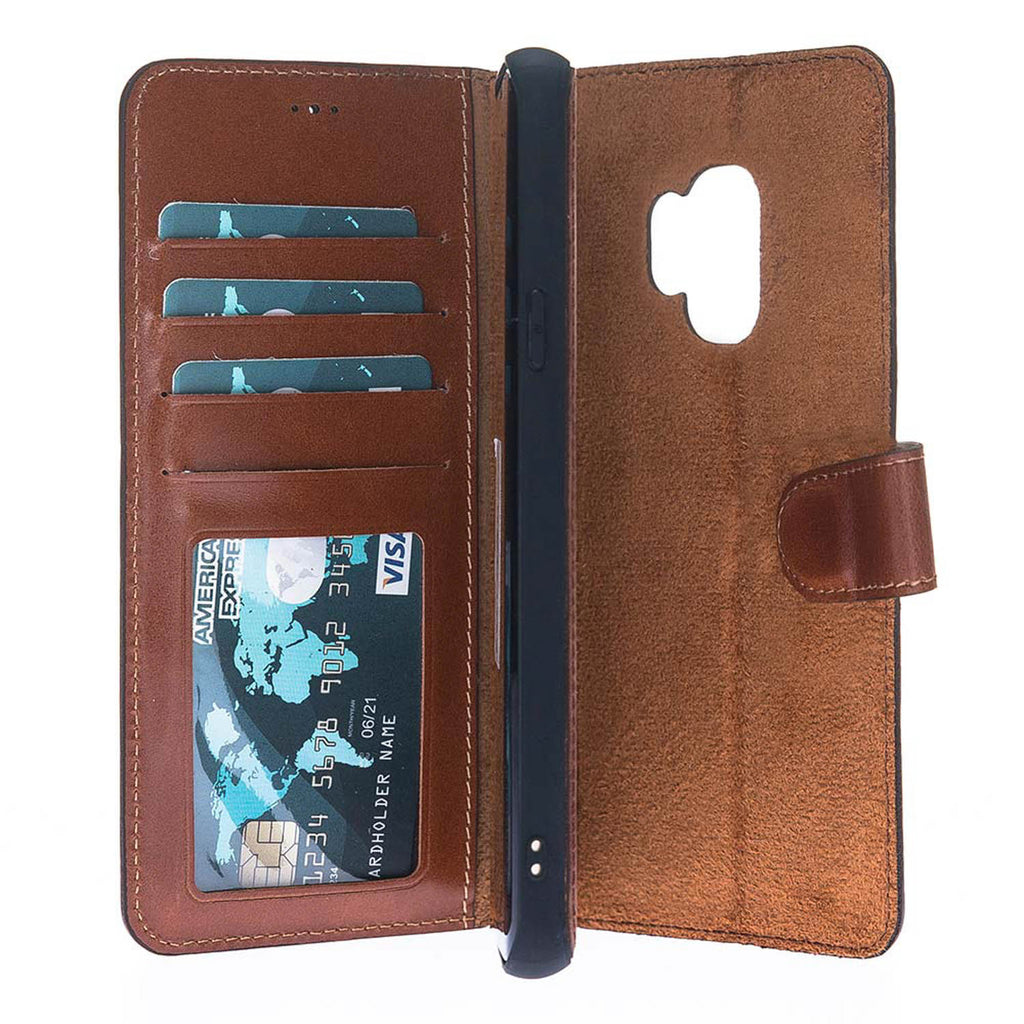 Samsung Galaxy S9 Russet Leather 2-in-1 Wallet Case with Card Holder - Hardiston - 3