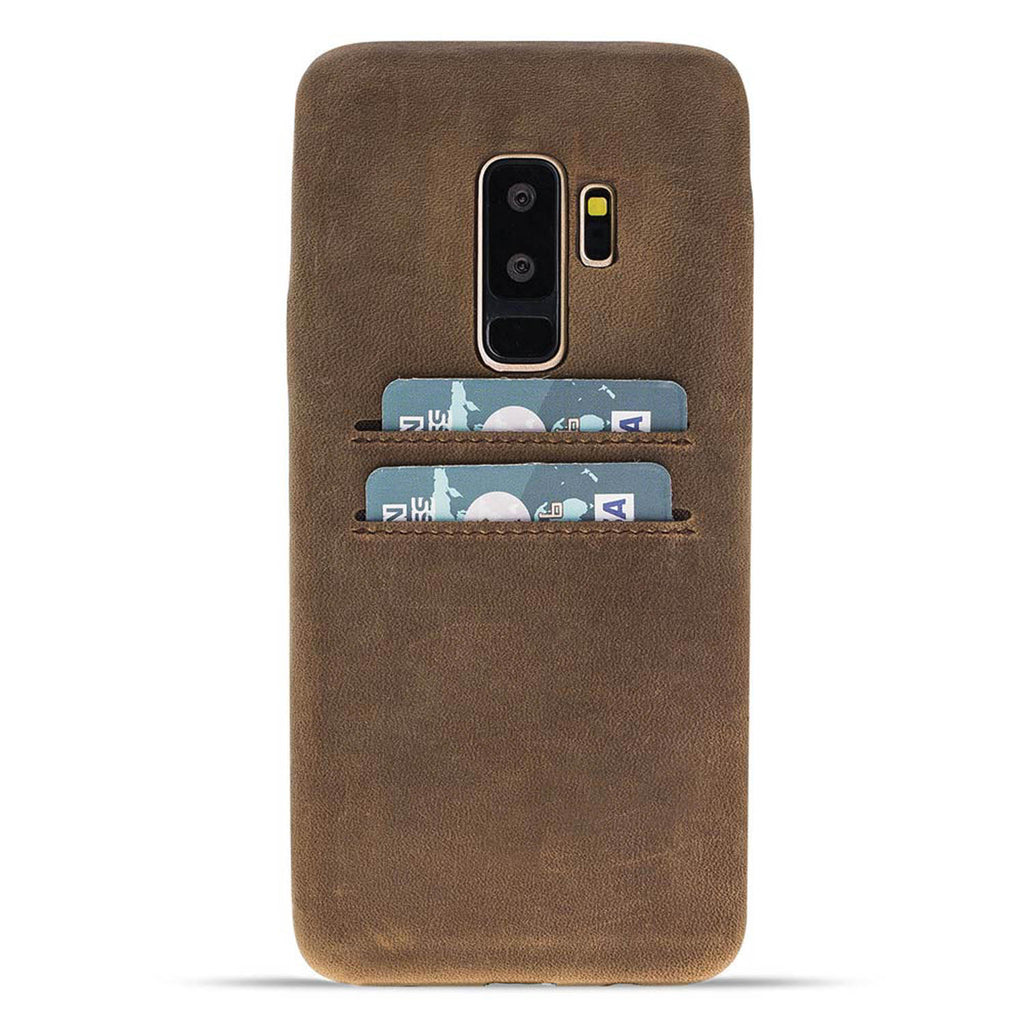 Samsung Galaxy S9+ Camel Leather Snap-On Case with Card Holder - Hardiston - 1