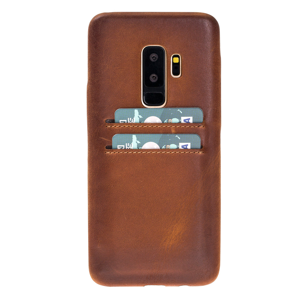 Samsung Galaxy S9+ Cinnamon Leather Snap-On Case with Card Holder - Hardiston - 1