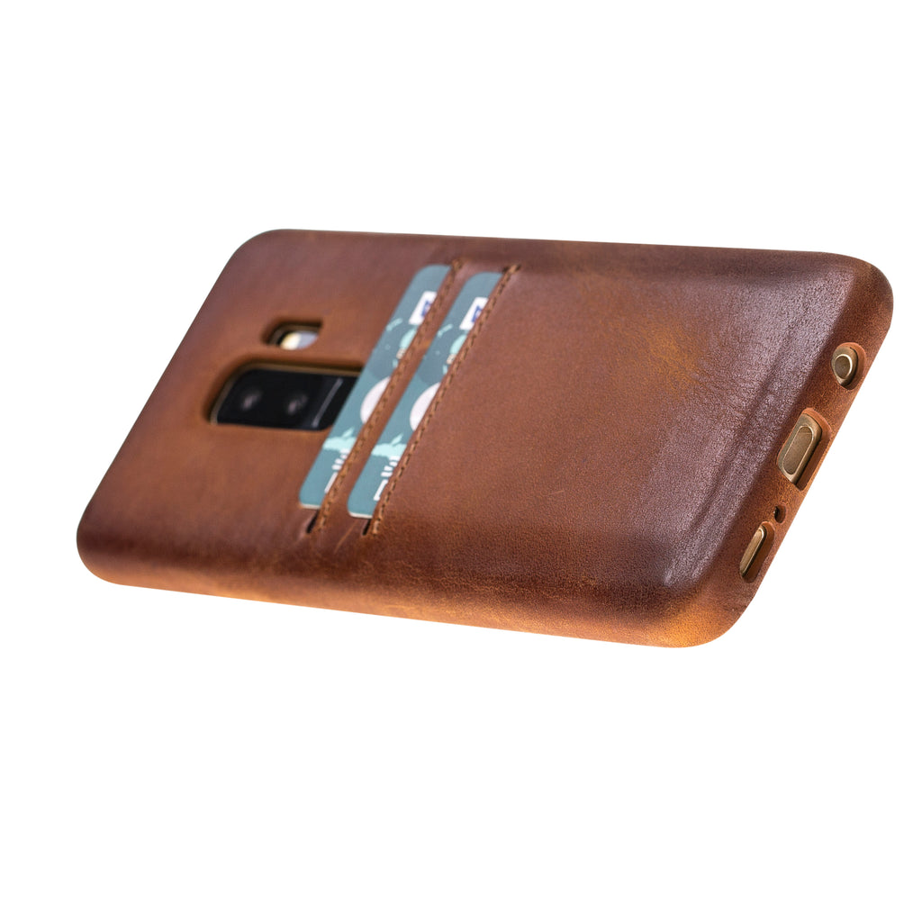 Samsung Galaxy S9+ Cinnamon Leather Snap-On Case with Card Holder - Hardiston - 4