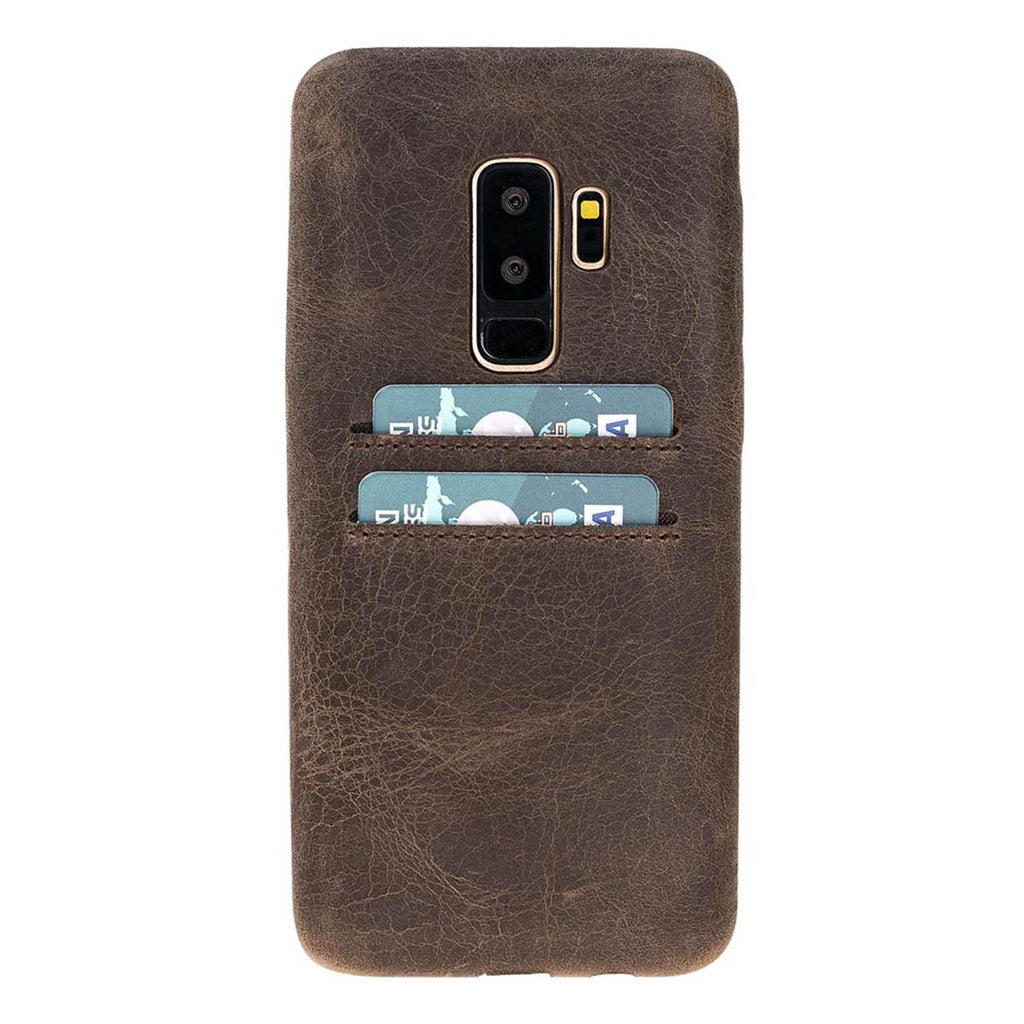 Samsung Galaxy S9+ Mocha Leather Snap-On Case with Card Holder - Hardiston - 1