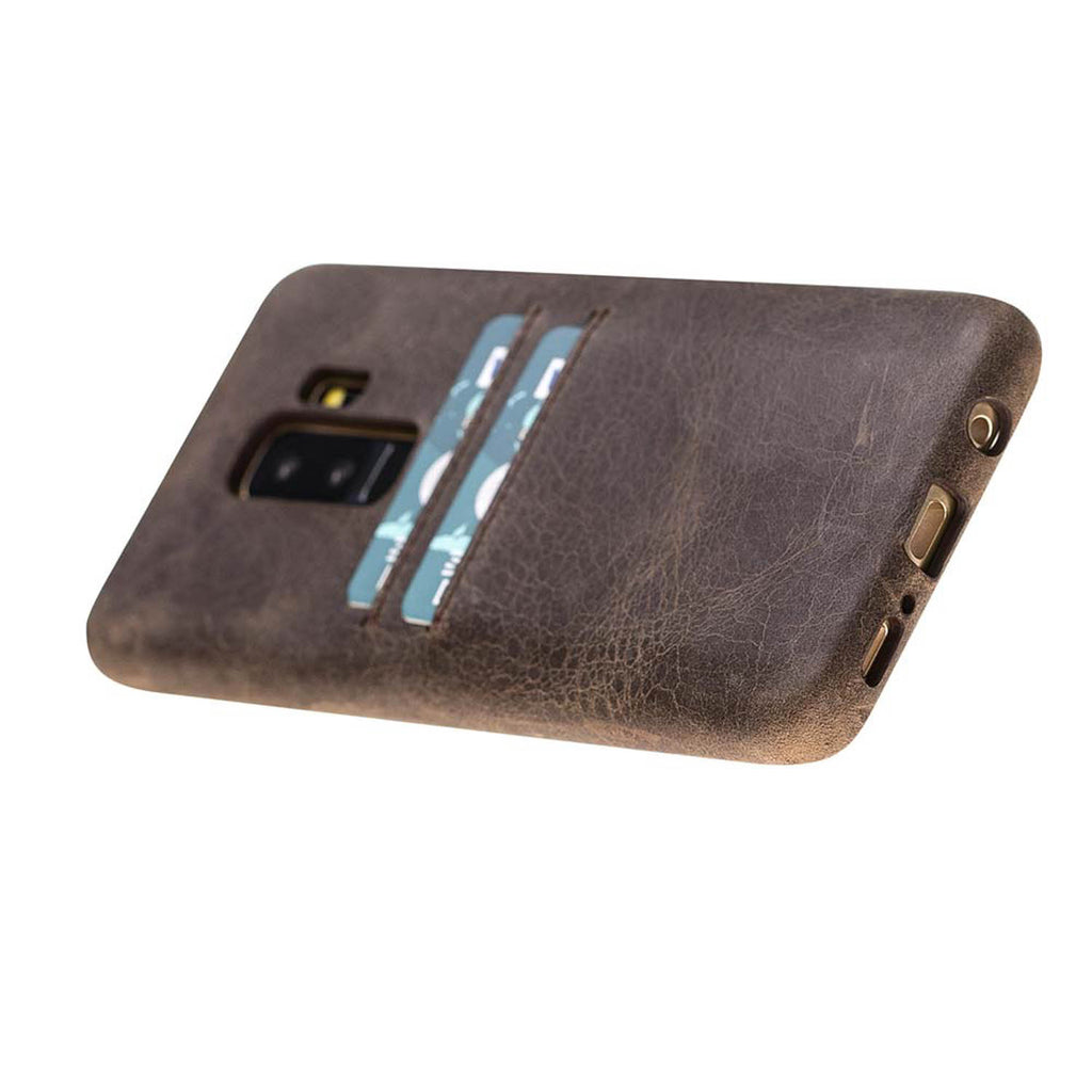 Samsung Galaxy S9+ Mocha Leather Snap-On Case with Card Holder - Hardiston - 4