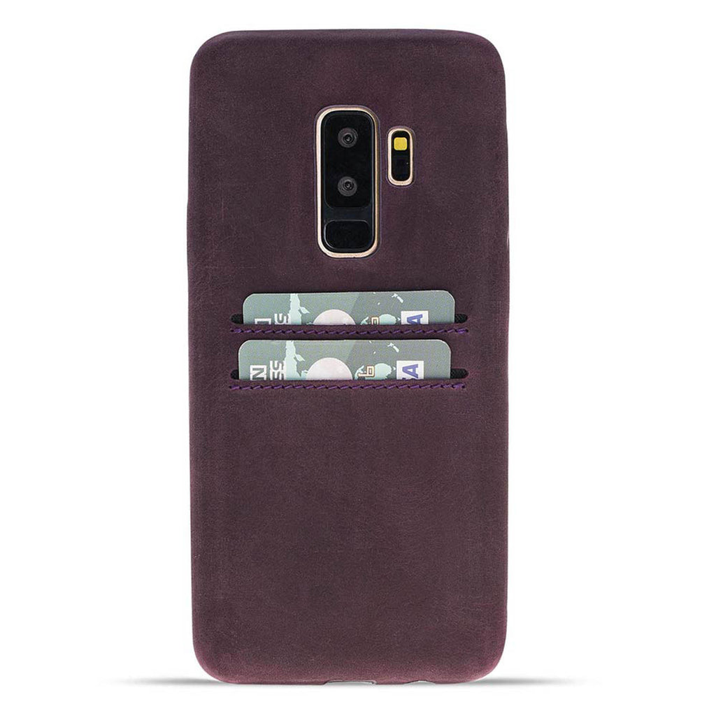 Samsung Galaxy S9+ Purple Leather Snap-On Case with Card Holder - Hardiston - 1
