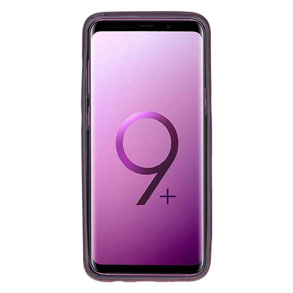 Samsung Galaxy S9+ Purple Leather Snap-On Case with Card Holder - Hardiston - 2