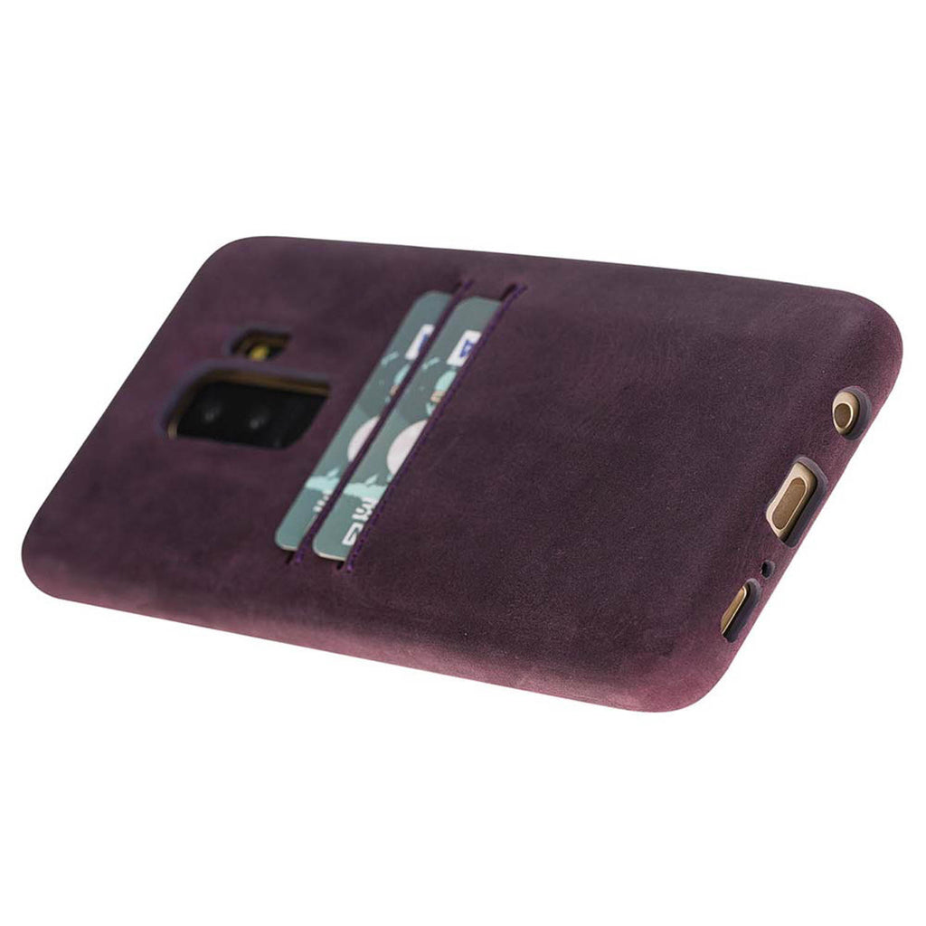 Samsung Galaxy S9+ Purple Leather Snap-On Case with Card Holder - Hardiston - 5