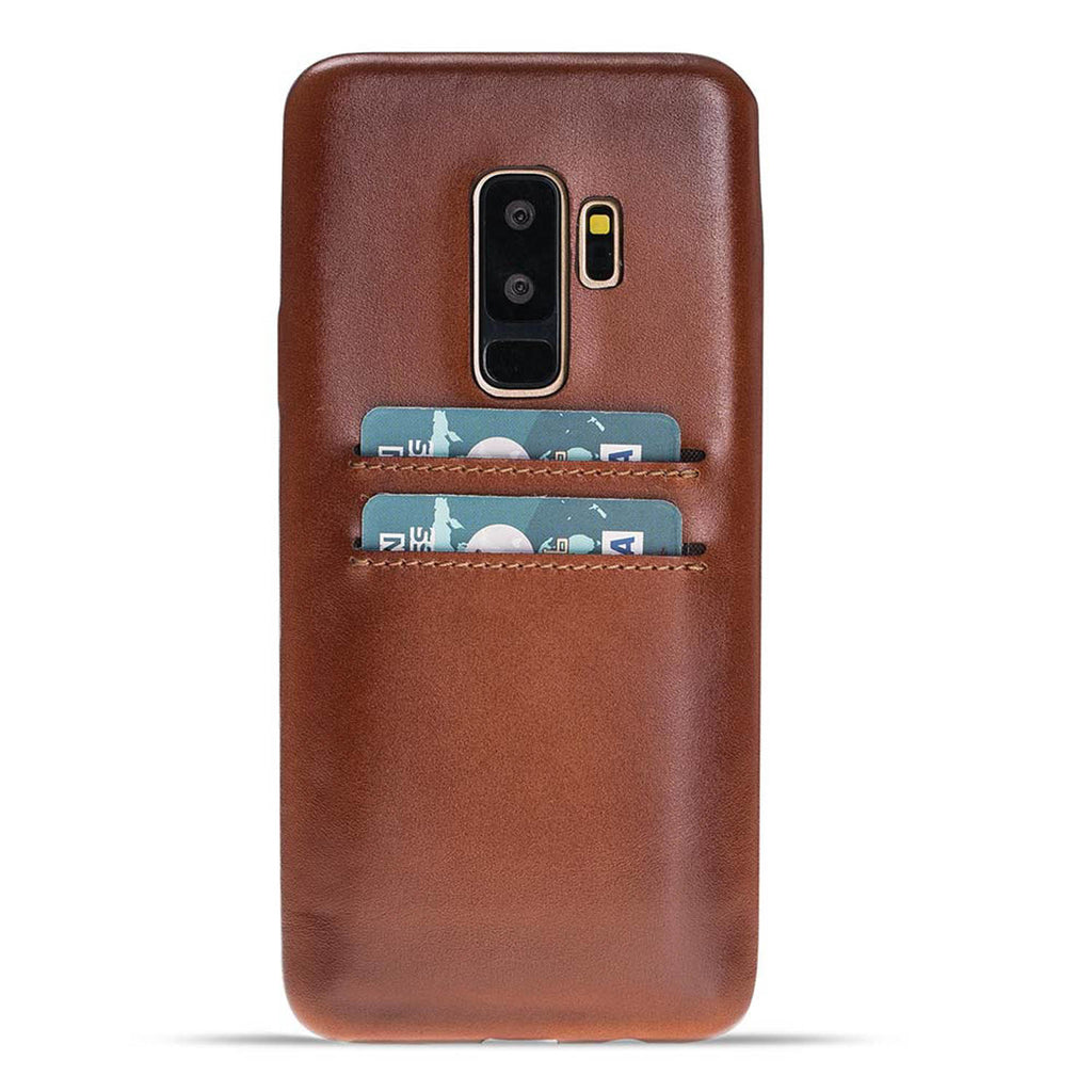 Samsung Galaxy S9+ Russet Leather Snap-On Case with Card Holder - Hardiston - 1